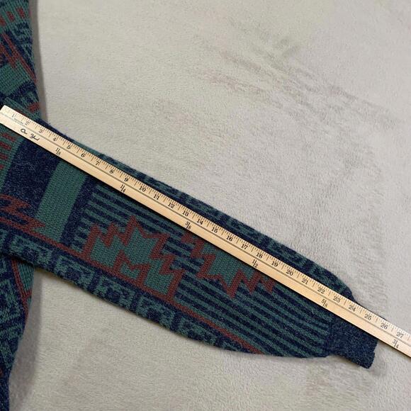Vintage Mcgregor Sweater Mens‎ XL Knit Blue Acrylic Blend Eclectic Aztec 80s 90s - Picture 9 of 9